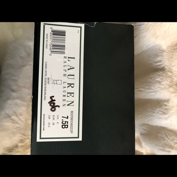 Ralph Lauren Berit camel suede and natural shearling boots size 7.5 - Picture 8 of 8